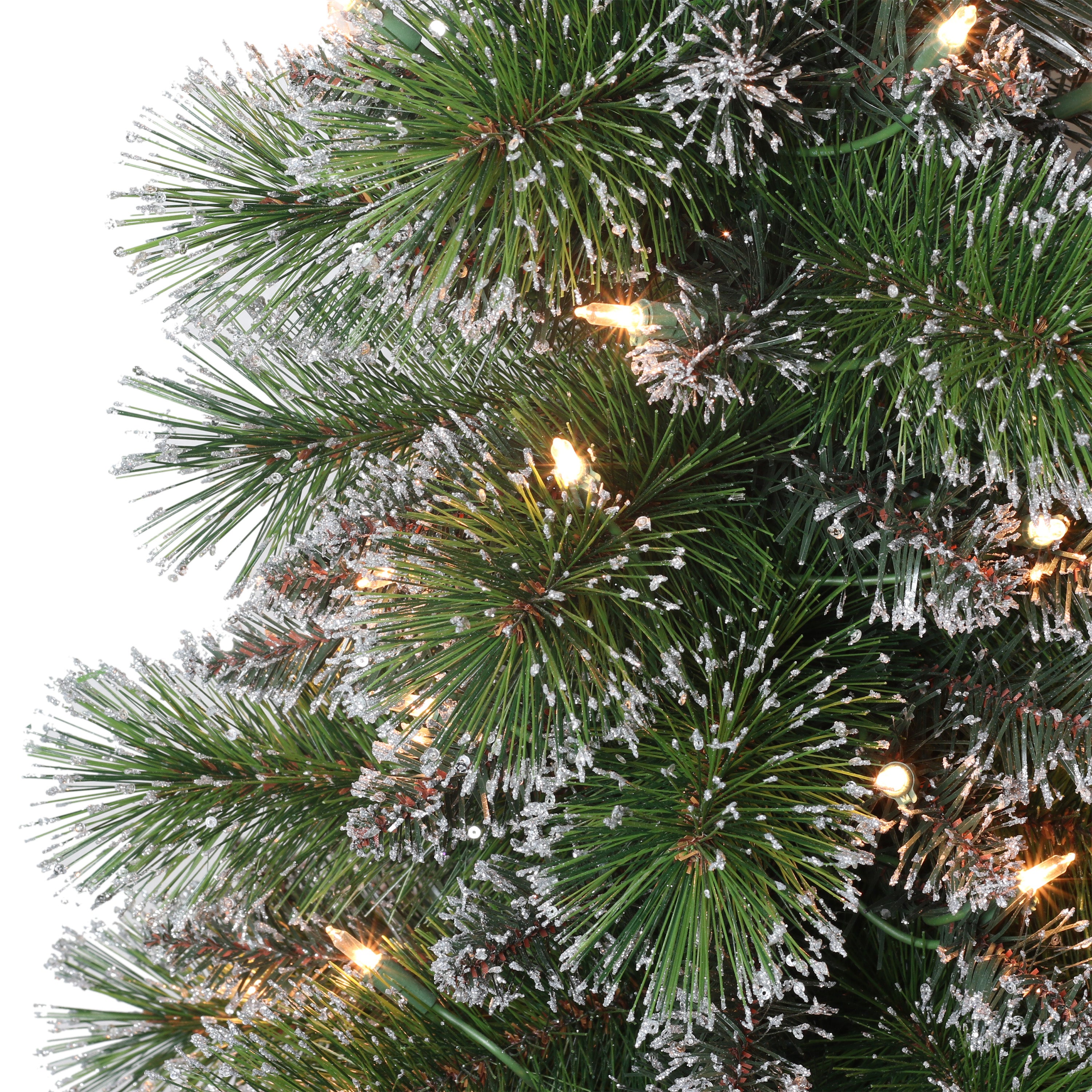 4ft Pre-Lit Potted Pine Christmas Tree